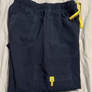 Spread good cheer scrubs Navy with Yellow Accents